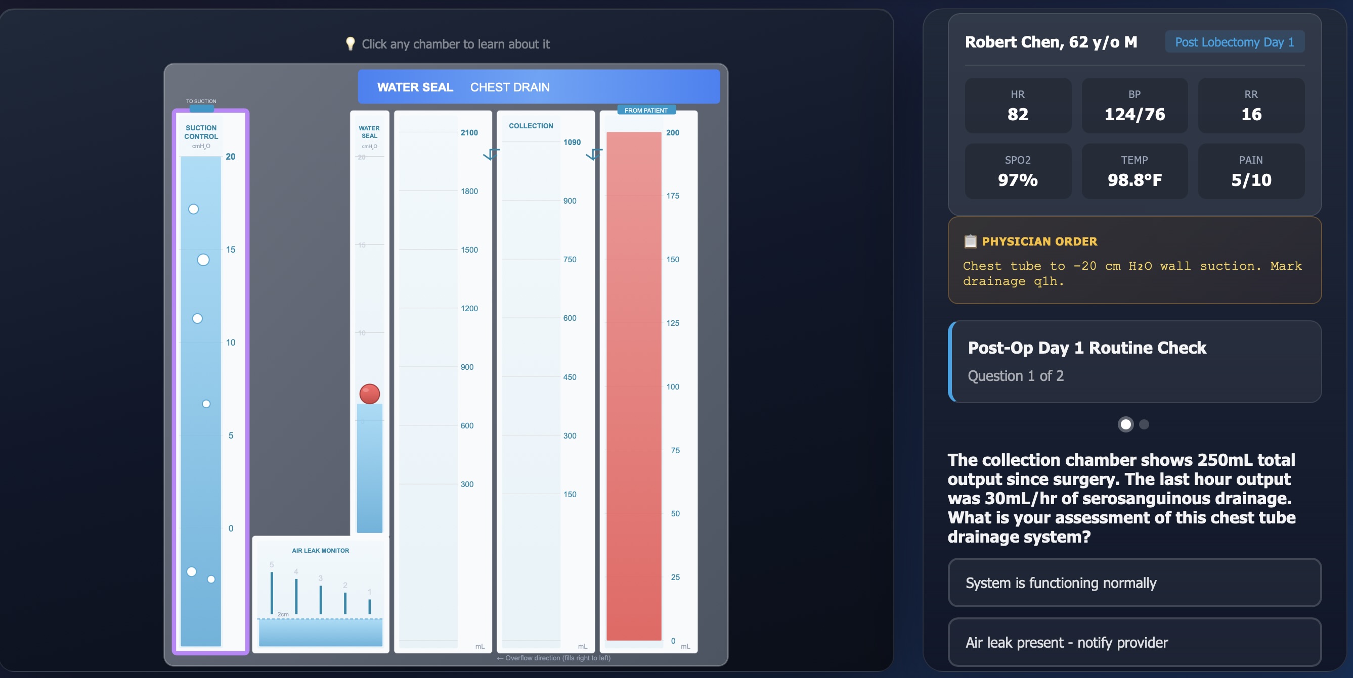 Chest Tube Clinical Scenario