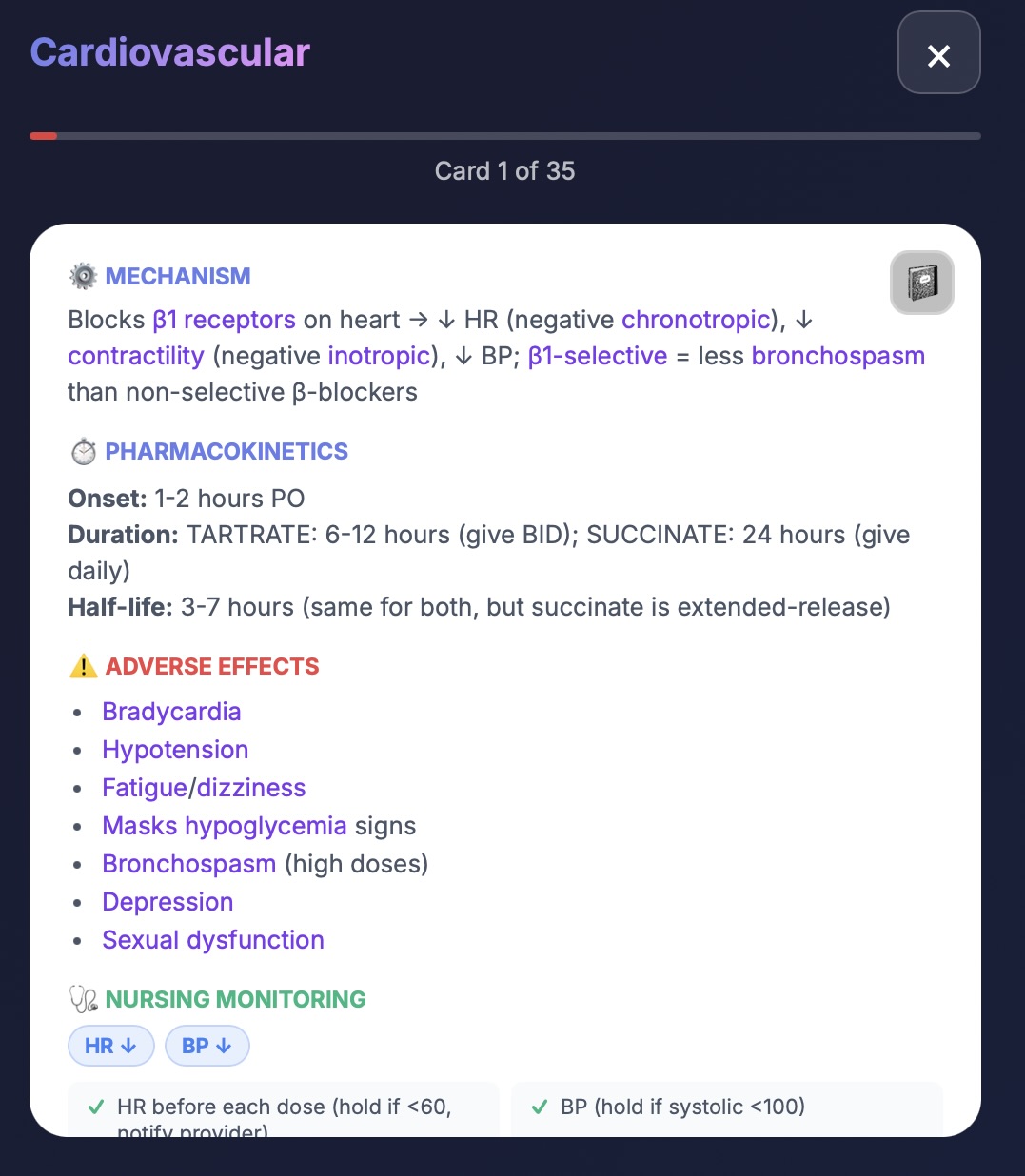 Pharmacology Card Back